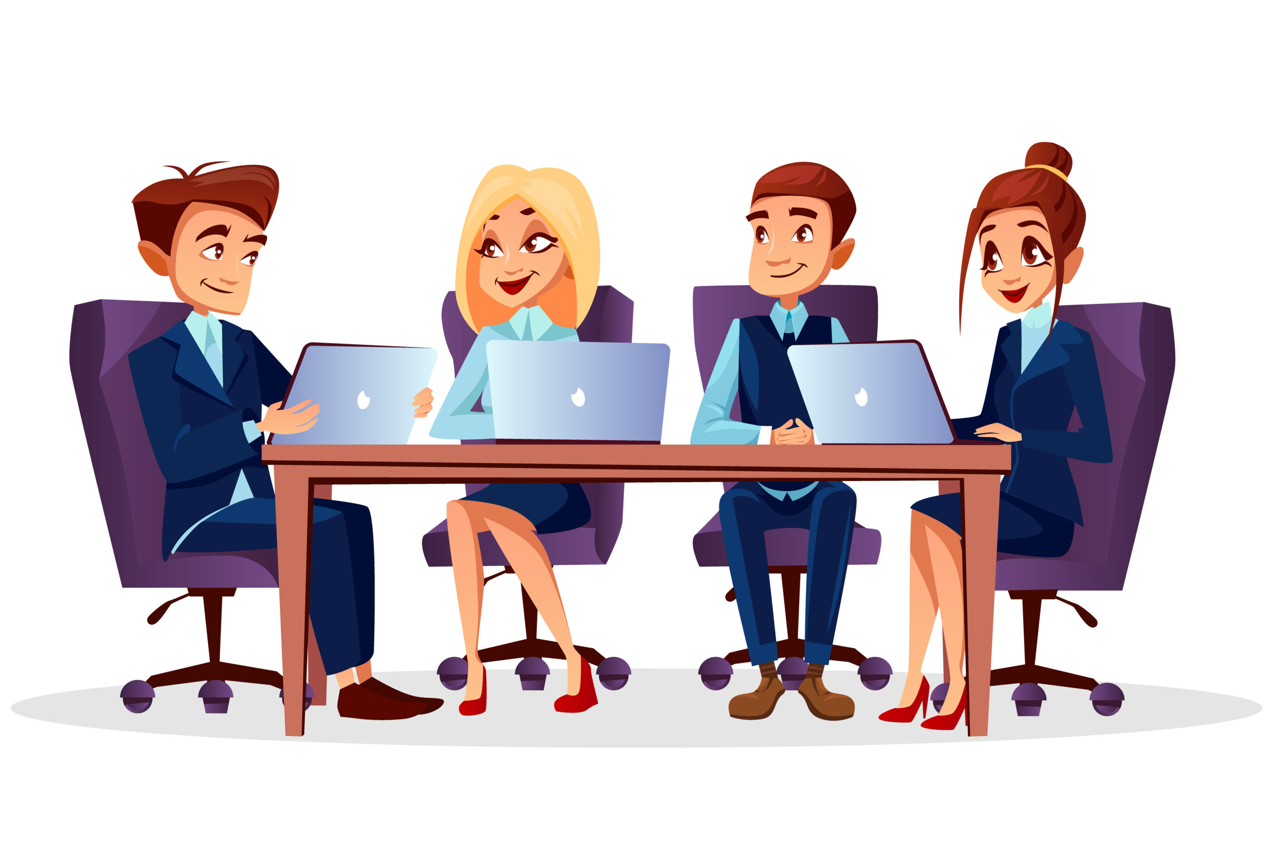 vector cartoon business meeting, conference